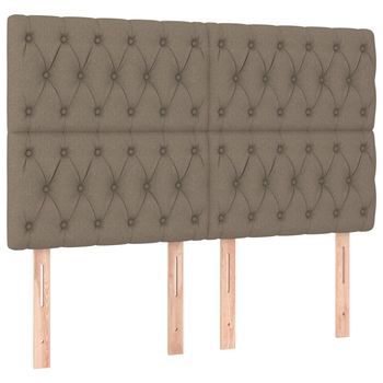 Cabeceros 4 Unidades Tela Gris Taupe 72x7x78/88 Cm