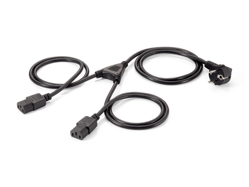 CABLE ALIMENTACION EQUIP SHUKO 90º MACHO A 2 IEC HEMBRA 1.8M 112220
