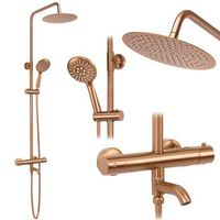 conjunto de ducha con termostato rea lungo brush copper