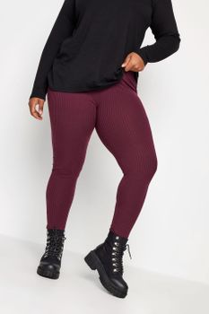 Yours Leggings Canalé Granates, Mujer Curvy Y Tallas Grandes, Yours