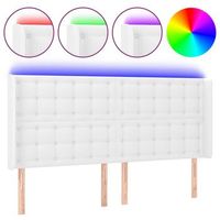 cabecero con led cuero sintetico blanco 203x16x118128 cm vidaxl
