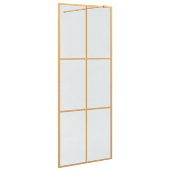 Pared De Ducha Walk-in Dorado 80 X 195 Cm Vidrio Templado Vidaxl