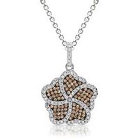 cadena de plata con colgante de flor