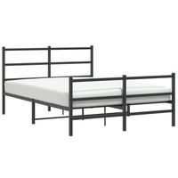 cama matrimonial  cama para adultos  estructura de cama con cabecero y estribo metal negro 135x190cm