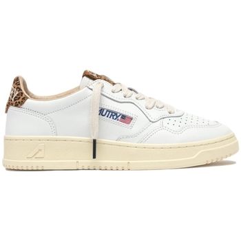 Autry Zapatillas Medalist Low Leather W - White/Leopard para mujer