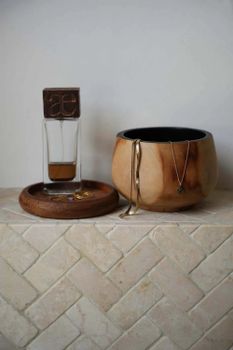 Posavasos de madera de teca en marrón 11x11x2 cm