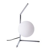 lampara de mesa moderna con bola de cristal d15 cm e27 cromada