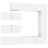 set de muebles para tv 7 piezas madera contrachapada blanco