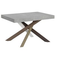 mesa extensible de 4 a 18 personas gris ceniza y patas entrelazadas de 4 colores l 130 a 390 cm artemis
