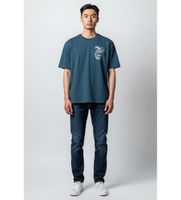 replay para hombre m33450002660 camiseta customs azul l casual algodon manga corta