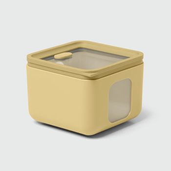 Recipiente cuadrado para alimentos de polipropileno amarillo - xs
