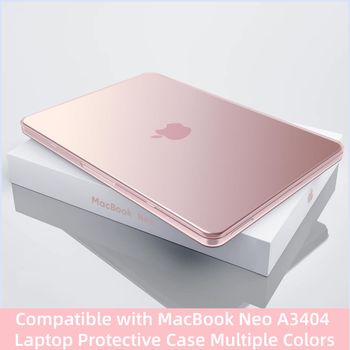 Funda compatible con MacBook Neo A18 Pro Chip de 13 pulgadas, A3404 2026, cubierta protectora rígida para portátil, ligera, rosa mate transparente