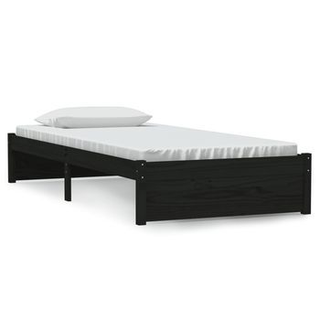 Estructura Cama Individual Sin Colchón Madera Negro 90x190 Cm Vidaxl