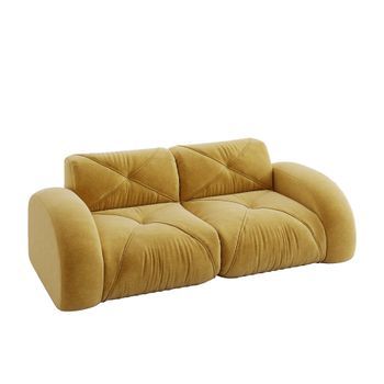Sofá 2 Plazas Chenilla Urban Meuble 204x95x76cm - Amarillo