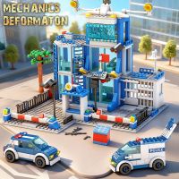 bloques de construccion de estacion de policia urbana para ninos grupo de bloques de construccion de automoviles diy centro de comando de estacion de policia juguetes educativos para ninos