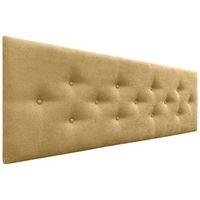 dhome cabecero de tela acualine con 3 hileras intercaladas de botones y patas cabezal tapizado cama lujomostaza 150cm