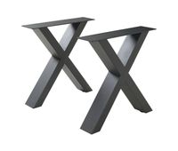 set de 2 patas de mesa maribo forma de x acero 42x40cm - negro encasa