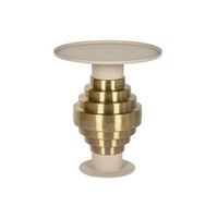 mesita auxiliar metal 46x46x52 crema