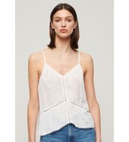 superdry para mujer w6011647a camiseta con ribete escalonado blanco l casual viscosa sin mangas  tirantes