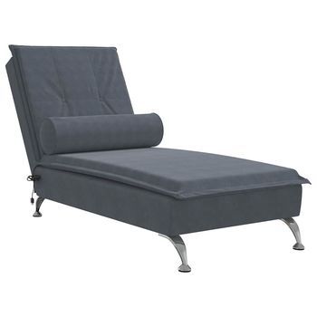 Sofá Diván | Sofá Cama De Masaje Con Cojín De Terciopelo Gris Oscuro