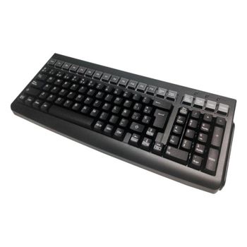 Teclado Mustek MKB-800M 101 Teclas Español USB Lector Banda Magnética Compacto Negro
