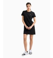 ea7 para mujer 7w000084af12484 vestido corto confeccionado en punto de algodon elastico negro xs casual manga corta