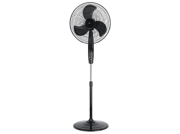 Ventilador de pie - ok. OSF 501526 B ES, 150 W, 3 Velocidades, Aspas, Oscilación, Inclinación ajustable, Altura Temporizador, Negro