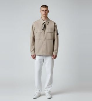 C.P. Company para hombre. 20CMOS156A110143G Chaqueta Overshirt beige (XL), Casual, Algodón