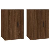 2 uds muebles tv de pared  mueble de salon  armario tv roble marron 40x345x60 cm