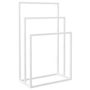 Toallero De Pie De Hierro Blanco 48x24x79 Cm Vidaxl