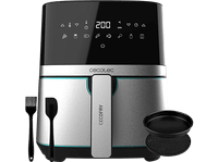 freidora de aire - cecotec cecofry full inox pro 5500 con accesorios 1700 w 8 modos 55 l plata