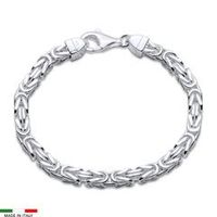 pulsera de plata 925 eslabones de cadena bizantina 5 mm