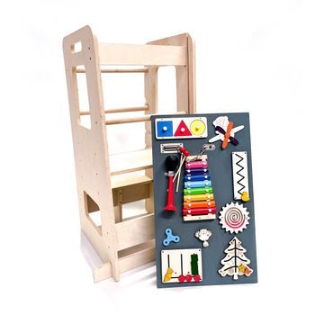 Torre De Aprendizaje Montessori Con Accesorios Camel - Juguete De Madera Montessori Para Niños