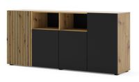 comoda efecto madera crema y negro