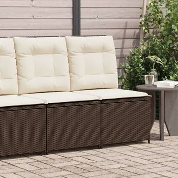 Sillón Reclinable De Jardín | Silla De Exterior Con Cojines Ratán Sintético Marrón Cfw624840