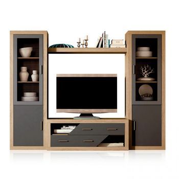 Salón Modular Con Gran Capacidad De Almacenaje 250 Cm Nuka V5 Cambria - Grafito 250 X 193,2 X 34,6 Cm