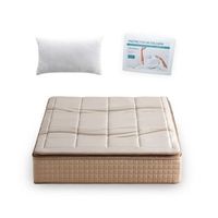 colchon muelles ensacados y latex premium 150x200 altura 31 cm con 2 almohadas fibra de 70-75  y protector rizo de 150 calypso