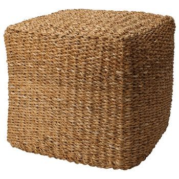 Puf Redondo Natural De Hierba Marina 40x40x38 Cm Home&styling