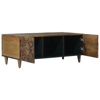 Mesa De Café | Mesa De Centro Marrón 100 X 54 X 40 Cm Madera De Mango Maciza