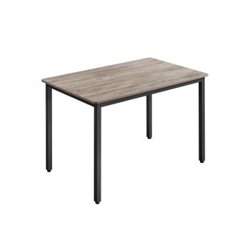 Mesa de Comedor para 4 Personas Rústico Marrón y Negro, Greige Mélange + Negro Mate