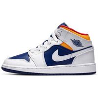 nike deportivas moda 1 mid white laser orange deep royal blue para mujer