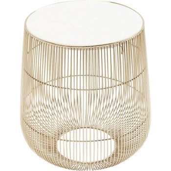 Mesa auxiliar mármol y latón ø32cm