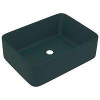 lavabo de lujo ceramica verde oscuro mate 41x30x12 cm vidaxl