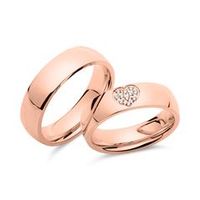anillos para pareja de acero inoxidable chapado en oro rosa