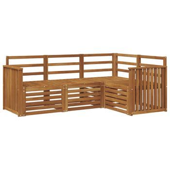 Conjunto De Sofás De Exterior 4 Uds. Natural Poliéster Vidaxl