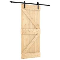 puerta corredera natural y negro 85 x 210 cm vidaxl