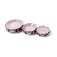 vajilla 12 piezas porcelana rosa