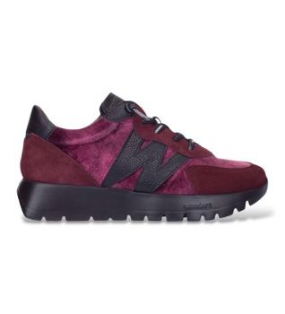 Wonders para mujer. A-24111 Zapatillas de Piel Odisei01 granate (38), Plano, 1 a 3cm, Serraje, Cordones, Casual