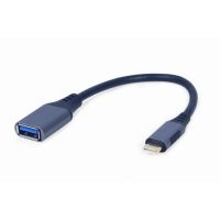 adaptador usb 30 otg gembird a-usb3c-otgaf-01 tipo c a tipo a 015m metal gris