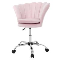 silla de oficina rosa claro terciopelo giratorio 360con respaldo